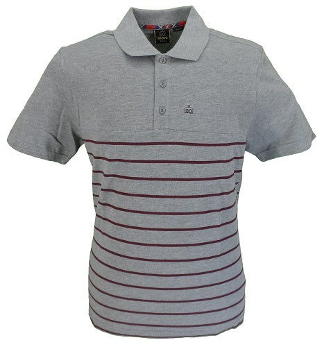 Graues Finsbury-gestreiftes Poloshirt Merc London