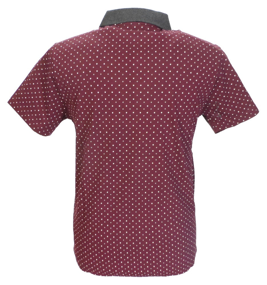 Merc Burgundy Polka Dot Polo Shirts