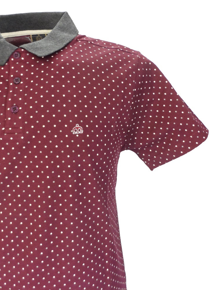 Merc Burgundy Polka Dot Polo Shirts