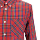 Merc Red Neddy Cotton Long Sleeved Retro Mod Button Down Shirts 