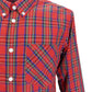 Camicie button down mod retrò a maniche lunghe in cotone rosso Neddy Merc 