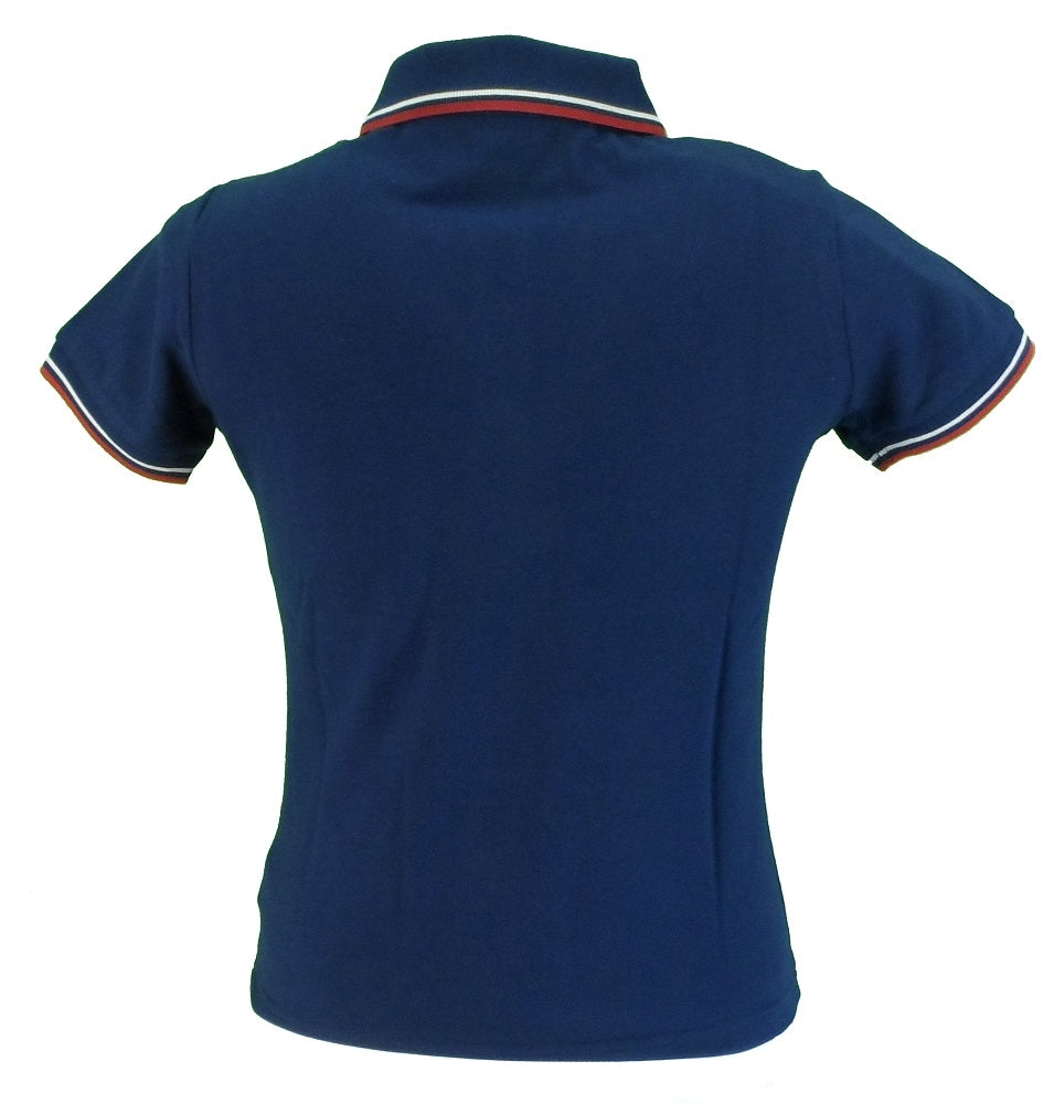 Merc Ladies Navy/Red/White Cotton Polo Shirt …