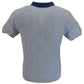 Merc Batley Dust Blue gestrickte Vintage-Strick Mod Polo Shirts