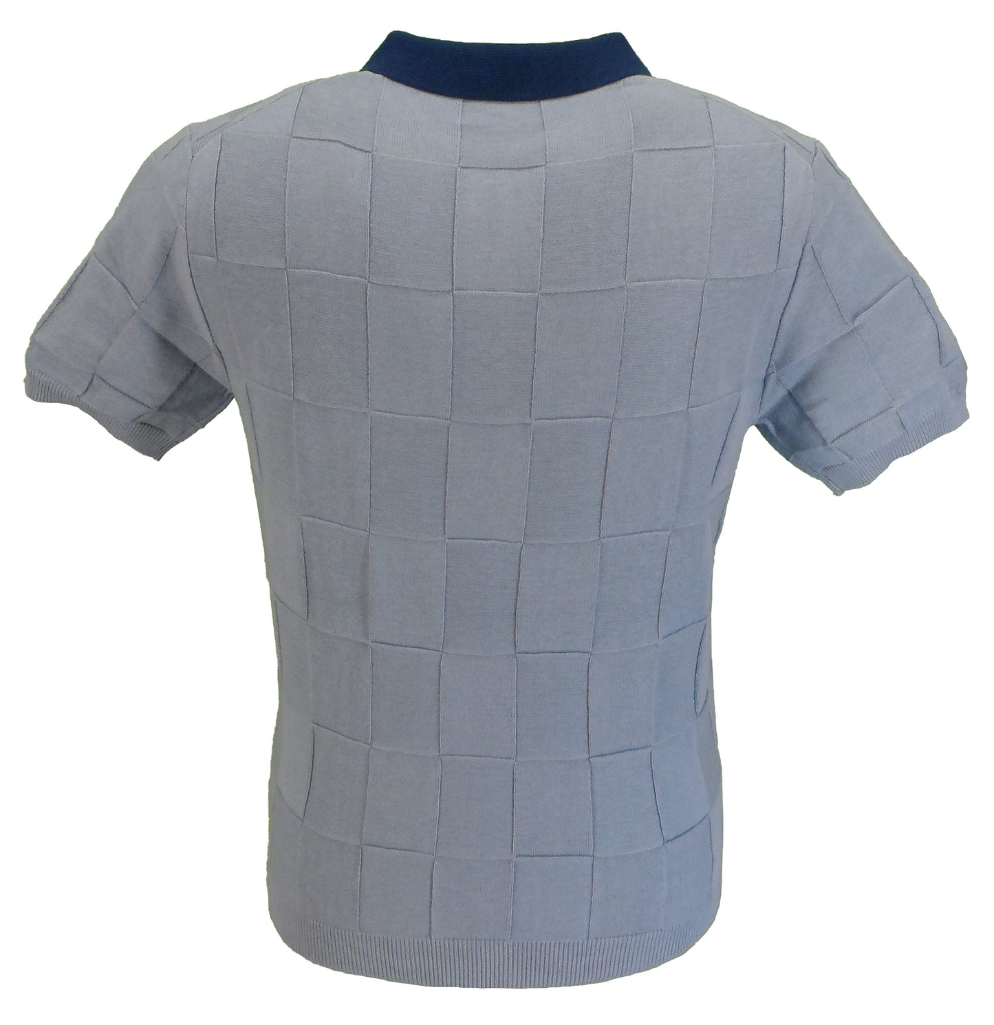 Merc Batley Dust Blue Knitted Vintage Knited Mod Polo Shirts