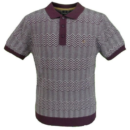 Merc Bennard Wine Knitted Vintage Mod Polo Shirts