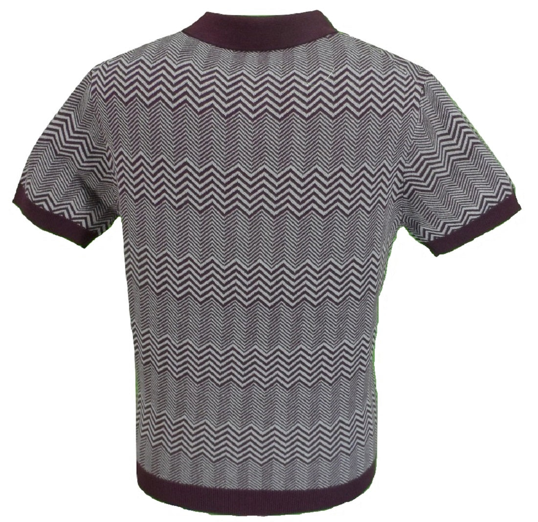 Merc Bennard Wine Knitted Vintage Mod Polo Shirts