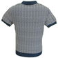 Marineblau gestrickte Vintage Mod Polo Shirts Merc Bennard