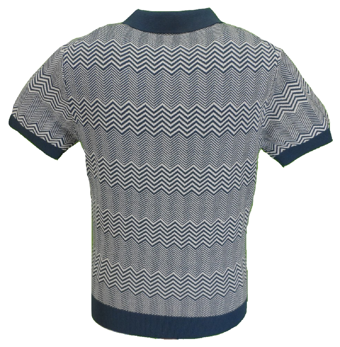 Marineblau gestrickte Vintage Mod Polo Shirts Merc Bennard