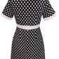 Vestido de lunares blanco y negro retro mod vintage de los años 60 para mujer