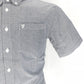 Chemises boutonnées rétro mod à manches courtes en coton oxford bleu marine Farah