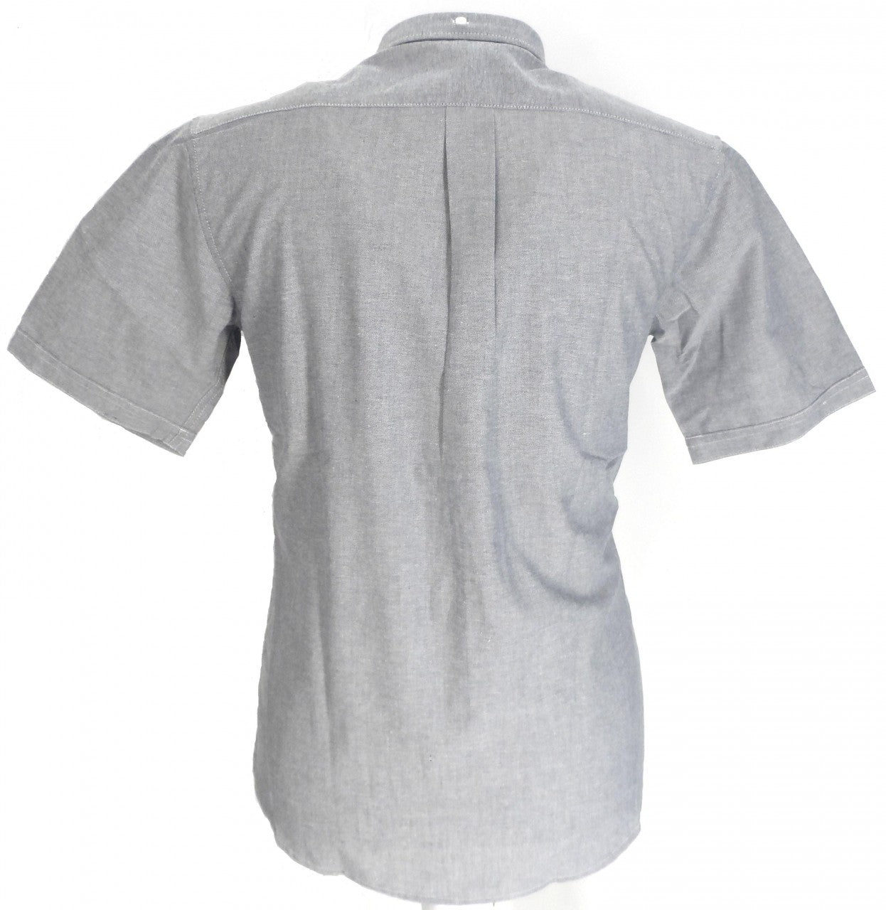 Camisas con botones mod retro de manga corta de algodón Oxford azul marino Farah