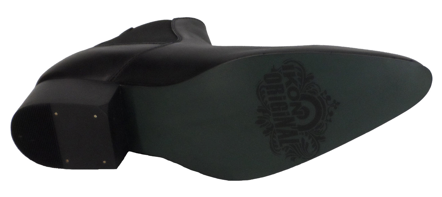 Ikon Original Black Winklepicker Mod Beatle Boots