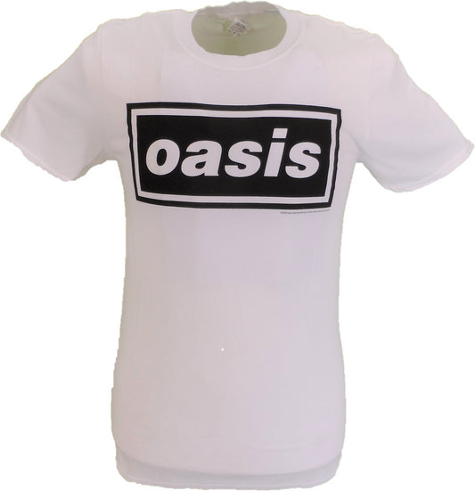 Offizielles lizenziertes weißes Oasis T-Shirt mit Decca-Logo für Herren