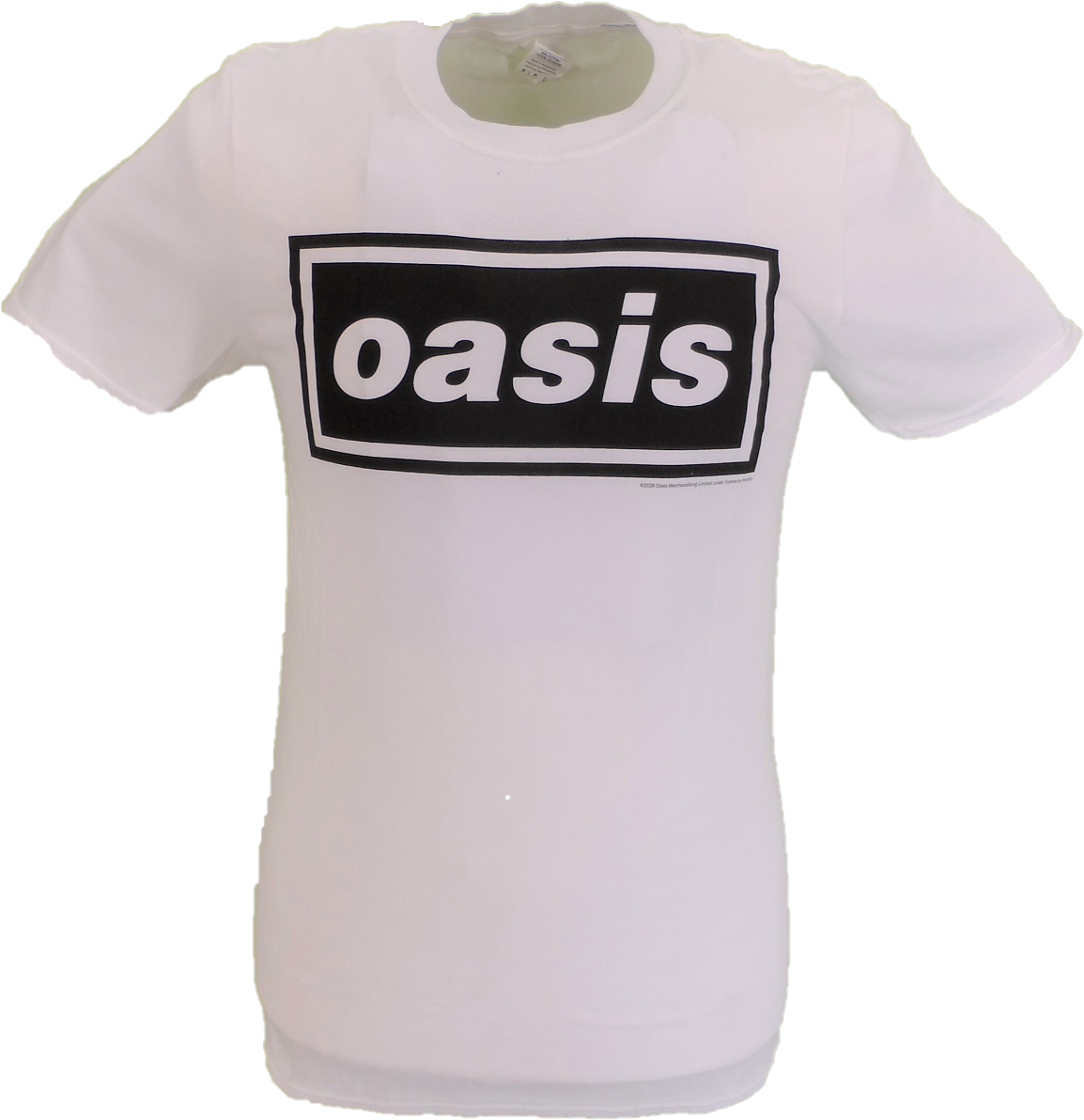 Mens Official Licensed Oasis White Decca Logo T Shirt