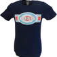 Mens Official Licensed Oasis Navy Blue Oblong Target Logo T Shirt