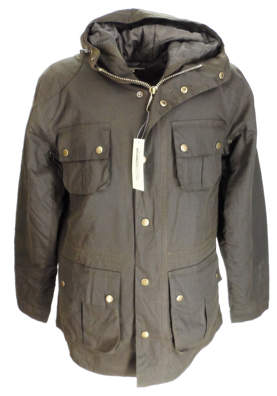 Relco Olive Green Waxed Military Style Coats
