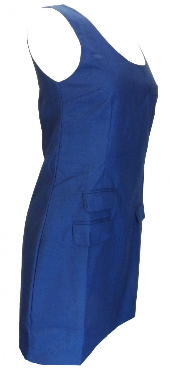 Relco Ladies Retro Mod Blue/Black Tonic Pinafore/Tunic Dress