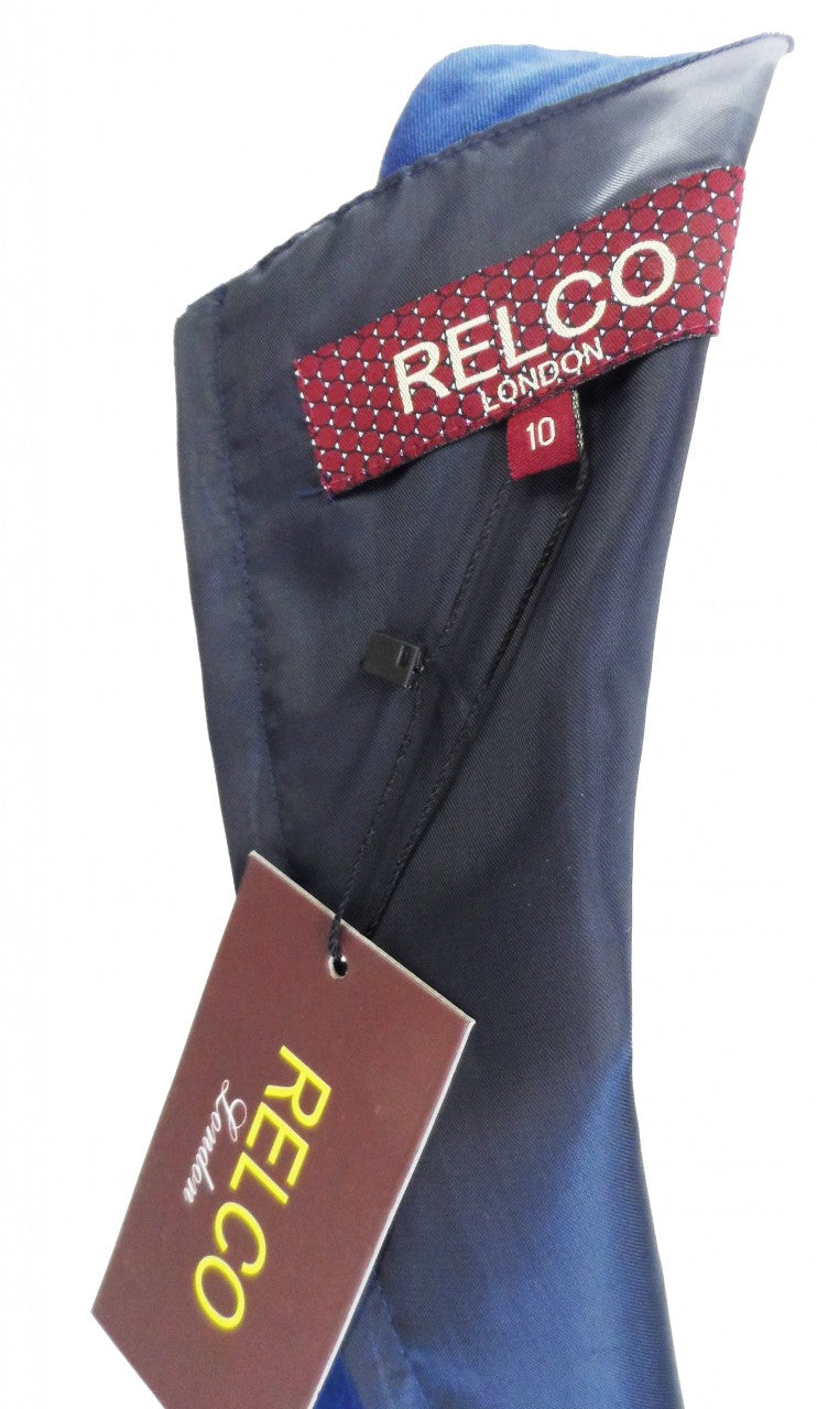 Relco Damen Retro Mod Blau/Schwarz Tonic Trägerkleid/Tunikakleid