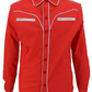 Mazeys Camisas Vintage/Retro De Vaquero Occidental Rojo Para Hombre