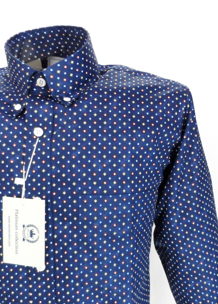 Navy Diamond Cotton
