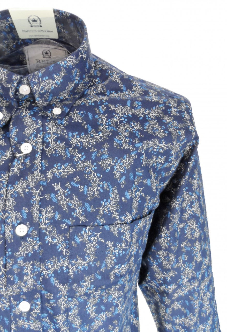 Platinum Navy Floral Cotton 