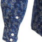 Baumwolle mit Blumenmuster in Platin-Marineblau 