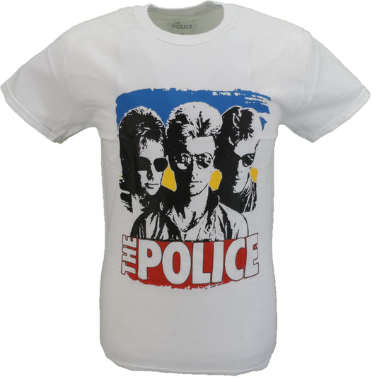 Weißes offizielles Herren-T-Shirt mit Sonnenbrille der Polizei