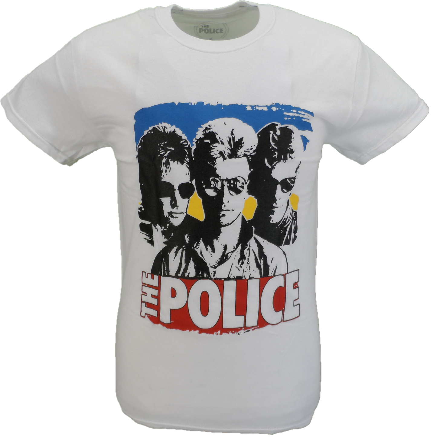Mens White Official The Police Sunglasses T Shirt