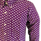 Relco Purple/White Polka Dot Men's Classic Mod Vintage Design Shirt`s