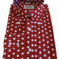 Mazeys Herre brune og hvide Retro Mod Polka Dot skjorter i 100 % bomuld...