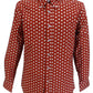 Mazeys Herren-Hemden aus 100 % Baumwolle, braun und weiß, Retro-Stil, gepunktet,…