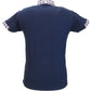 Navy Classic Mod Cloth Check Collar Polo Shirts