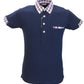 Navy Classic Mod Cloth Check Collar Polo Shirts