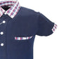 Navy Classic Mod Cloth Check Collar Polo Shirts