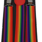 Mazeys Mens One 3 Clip Inch Rainbow Stripe Braces