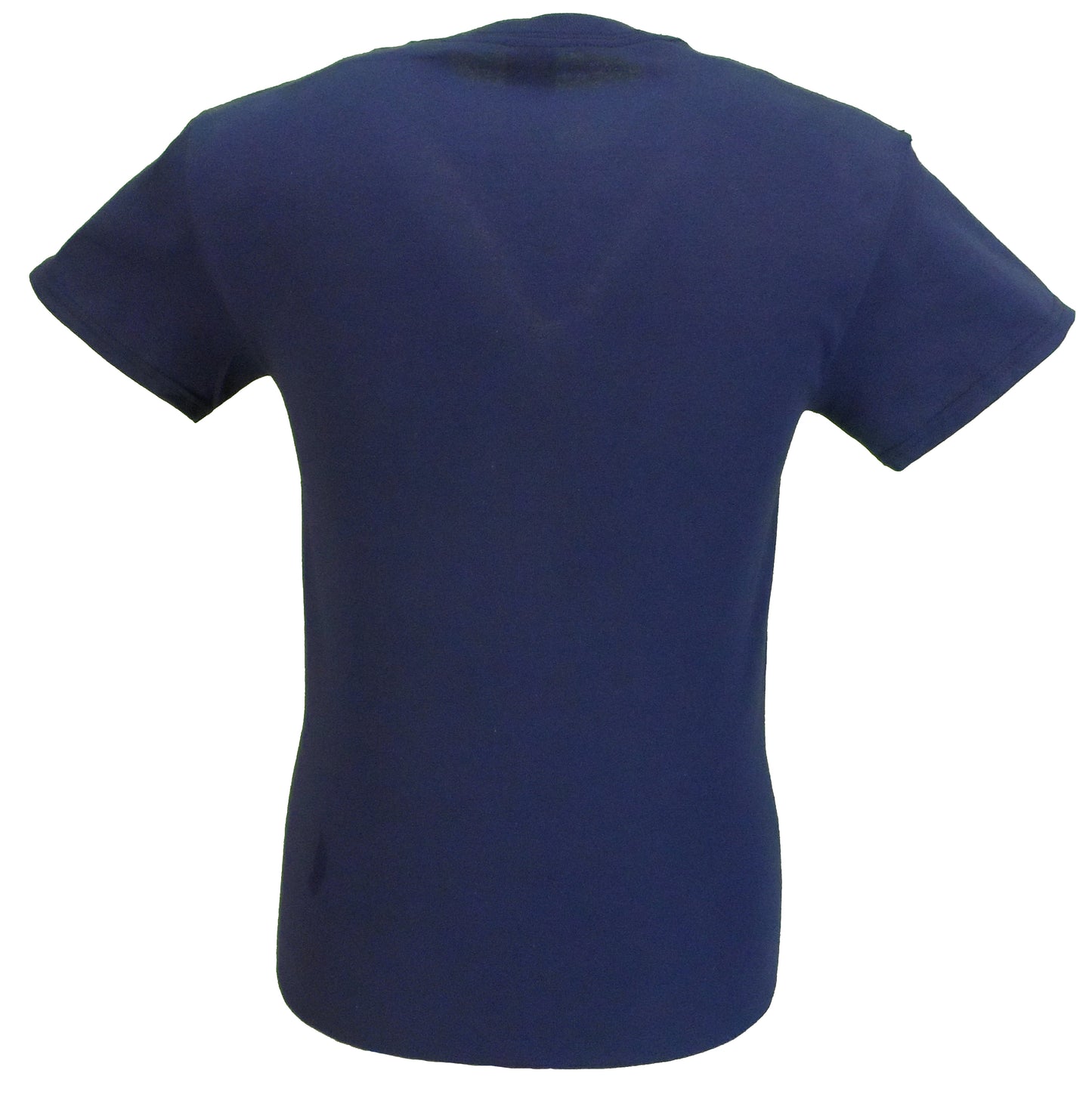 Mazeys t-shirt en coton rayé arc-en-ciel indie rétro bleu marine pour hommes des années 60