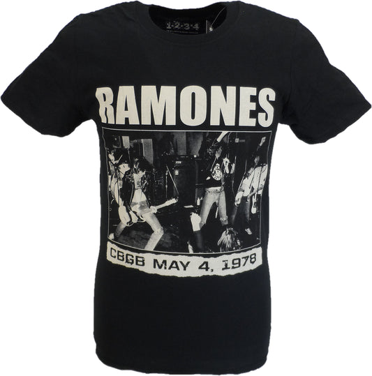 T-shirt ufficiale nera da uomo Ramones GBGB 78