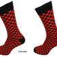 Mens 2 Pair Pack Black and Red Check Retro Socks