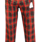 Red Tartan 60S 70S Retro Mod Vintage Sta Press Trousers