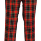 Red Tartan 60S 70S Retro Mod Vintage Sta Press Trousers