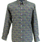 Relco Platinum Mens Digital Psychedelic Print Satin Cotton Button Down Shirts