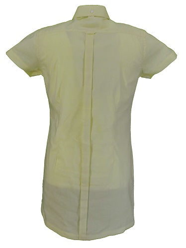 Relco gelbes Oxford-Retro-Hemdkleid für Damen