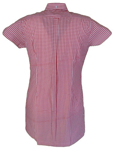 Relco Damen-Hemdkleid im Retro-Stil mit rotem Gingham-Karomuster
