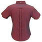 Relco Ladies Burgundy Black Tonic Button Down Short Sleeved Shirts