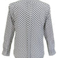 Relco White/Navy Polka Dot Cotton Long Sleeved Retro Mod Button Down Shirts