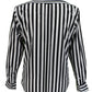 Relco Black & White Stripe Cotton Long Sleeved Retro Mod Button Down Shirts