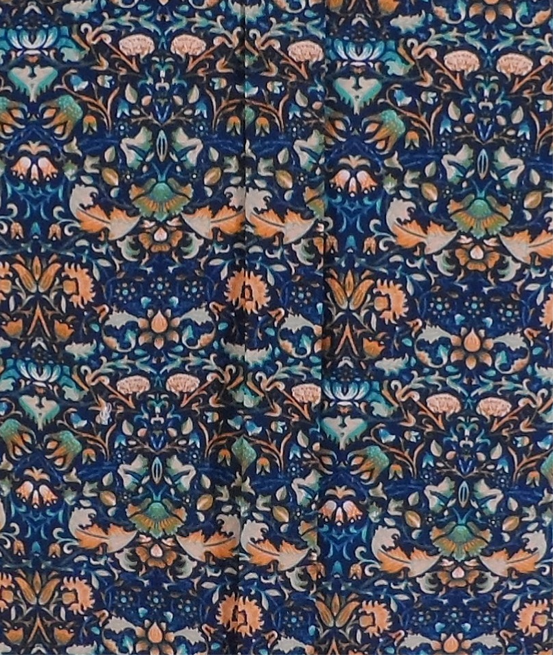 Relco Herren-Kurzarmhemd mit blauem Retro-Blumenmuster