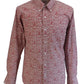 Chemises boutonnées à manches longues Relco bordeaux paisley 100% coton
