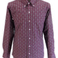 Relco Mens Burgundy Retro Floral Button Down Shirts