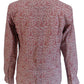 Relco langärmelige Button-Down-Hemden aus 100 % bordeauxroter Paisley-Baumwolle
